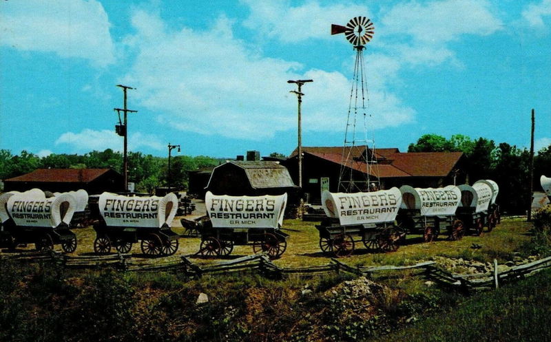 Fingers Restaurant - Vintage Postcard